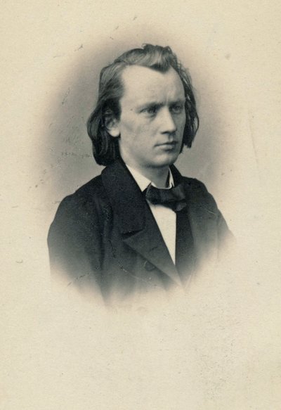 Portrett av komponisten Johannes Brahms 1833-1897, ca 1863. av Josef Löwy