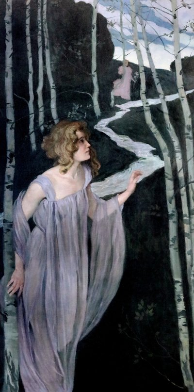 Alv ved bekken, 1888-1889. av Josef Maria Auchentaller