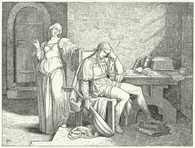 Enzio av Sardinia , uekte sønn av den hellige romerske keiser Frederick II, i fangenskapet til Guelph Lombards av Josef Mathias (after) Trenkwald