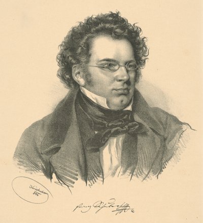 Portrett av Franz Schubert 1797-1828, 1846. av Josef Nikolaus Kriehuber