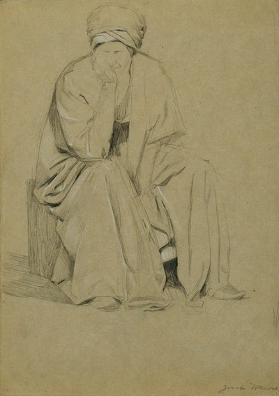 Sittende mann med turban av Josef Wawra