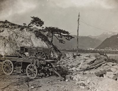 Album "Min verdenskrig - minner fra den sørvestlige fronten i Kärnten, Italia, Trentino-Alto Adige) 31/03/1915-12/11/ 1918 - Josef Zohles Vienna ": militær tank på Taglia av Josef Zohles