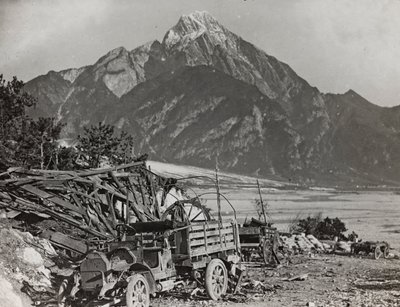 Album "Min verdenskrig - minner fra den sørvestlige fronten i Kärnten, Italia, Trentino-Alto Adige) 31/03/1915-12/11/ 1918 - Josef Zohles Vienna ": ved elven Tagliamento (f. av Josef Zohles
