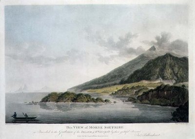 Utsikt over Morne Soufrire på øya St. Vincent, gravert og pub. av Francis Jukes (1747-1812) av Joseph (after) Billinghurst