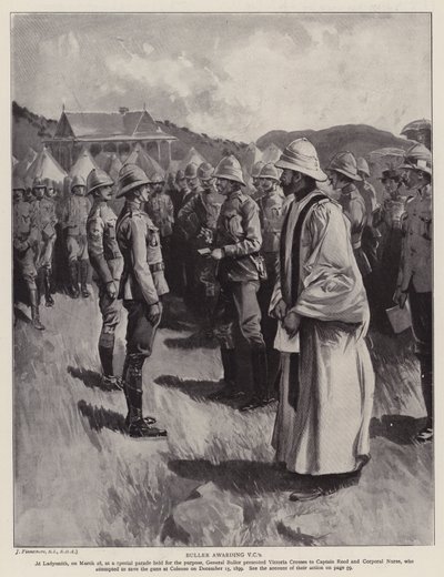 Buller tildeler VC-er (litho) av Joseph (after) Finnemore