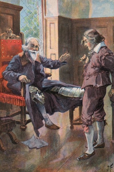 Robinson Crusoe: Faren min gir meg utmerket råd (farge litho) av Joseph (after) Finnemore