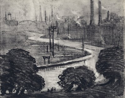 Øst-London, The River Lea (litho) av Joseph (after) Pennell