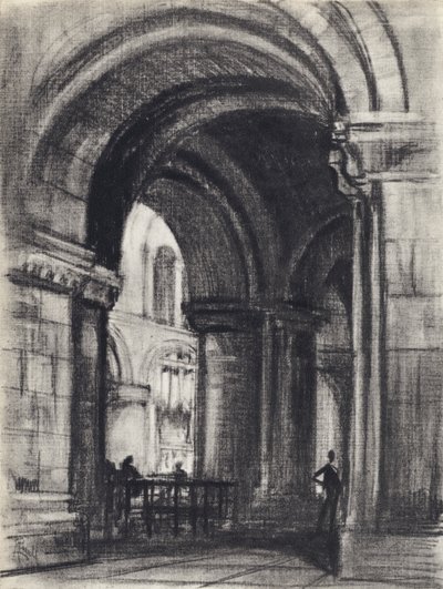 Grunnleggerens grav, St. Bartholomew den store (litho) av Joseph (after) Pennell
