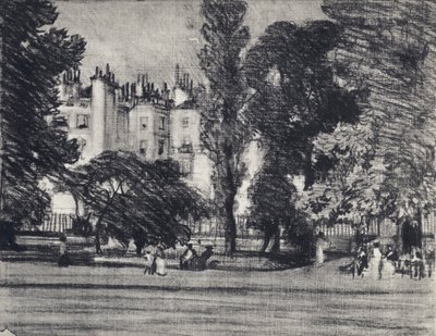 Park Lane, fra parken (litho) av Joseph (after) Pennell