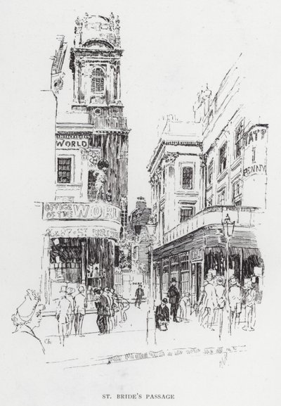 St Bride's Passage (litho) av Joseph (after) Pennell