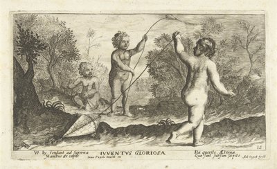 Barn som flyr drager Iuventus gloriosa (tittel på objekt) av Joseph Antoine Cochet