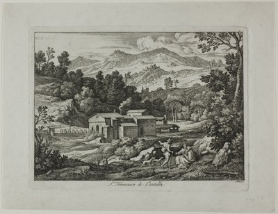 Klosteret San Francesco di Civitella i Sabine-fjellene av Joseph Anton Koch