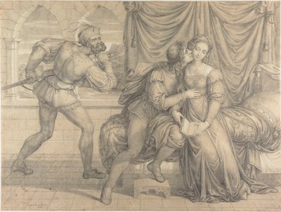 Paolo og Francesca, overrasket av Gianciotto Malatesta, 1809. av Joseph Anton Koch