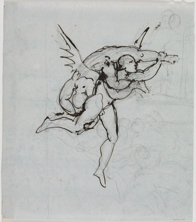 Studie av rådsmedlemmet fra Lucca, Dantes Inferno, sang 21, vers 34 av Joseph Anton Koch