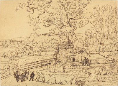 Den romerske Campagna med en gammel fontene av Joseph Anton Koch