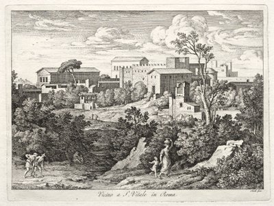 Utsikt over San Vitale, Roma av Joseph Anton Koch