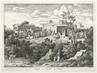 Utsikt over San Vitale, Roma, ca. 1810. av Joseph Anton Koch