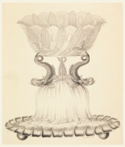 Design for en sølv- og krystallkompott av Joseph Anton Seethaler Ii