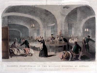 Florence Nightingale (1820-1910) på Militærsykehuset i Scutari under Krim-krigen, 1856 av Joseph Austin Benwell