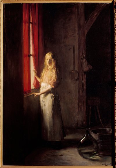 Askepott illustrasjon for historien om Charles Perrault. Maleri av Joseph Bail (1862-1921) Paris fra 1800-tallet, dekorativ kunst - Askepotts illustrasjon til historien om Charles Perrault. Maleri av Joseph Bail (1862-1921) av Joseph Bail