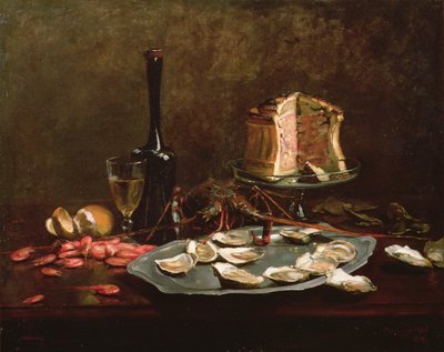 Stilleben med sjømat (olje på lerret) av Joseph Bail