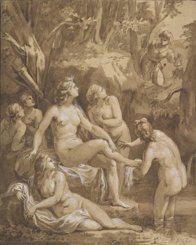 Diana og Actaeon, slutten av 1700-begynnelsen av 1800-tallet. av Joseph Bergler