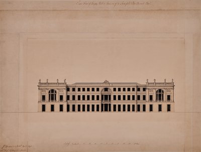 Østfronten av Langley Hall i Kent av Joseph Bonomi