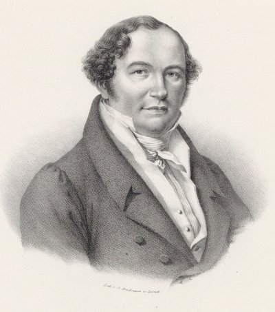 Portrett av komponisten Conradin Kreutzer 1780-1849. av Joseph Brodtmann