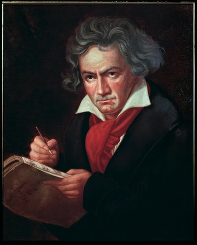 Portrett av Ludwig van Beethoven (1770-1827), tysk musiker, komponerer Missa solemnis" (Ludwig van Beethoven (1770-1827) Tysk komponist, komponerer en messe) Maleri av Karl Joseph Stieler (1781-1858) 1819-1820 Bonn, Beethovens hus av Joseph Carl Stieler
