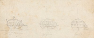 Dekorative hekker av tre skip av Joseph Cartwright