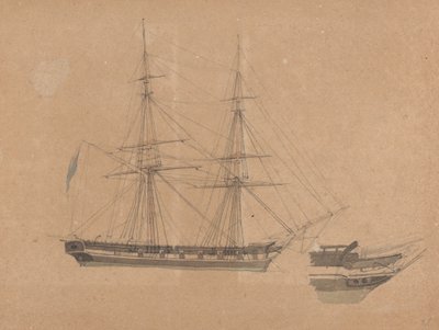Sidevisning av Single Brig and Bue of Another av Joseph Cartwright