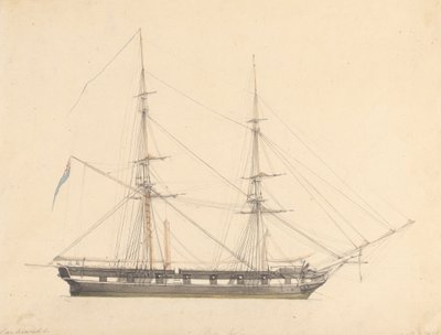 Single Brig med Union Jack og tre figurer av Joseph Cartwright