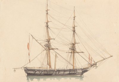Single Brigantine, seil rullet av Joseph Cartwright