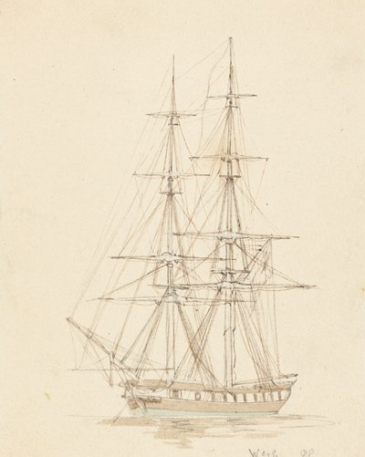 Enkel hermafrodittbrigg, bue forover av Joseph Cartwright