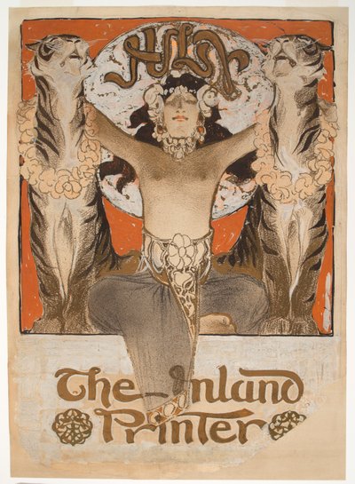 Omslagsillustrasjon for 'The Inland Printer' (penn og blekk, grafitt og hvit gouache på papir) av Joseph Christian Leyendecker