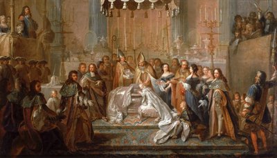 Dåpen til Dauphin Louis, sønn av Louis XIV, feiret i Saint-Germain-en-Laye, 24. mars, av Joseph Christophe