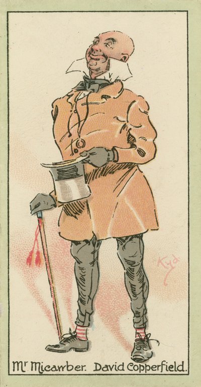 Mr. Micawber, David Copperfield (fargelitografi) av Joseph Clayton (1856-1937) (after) Clarke