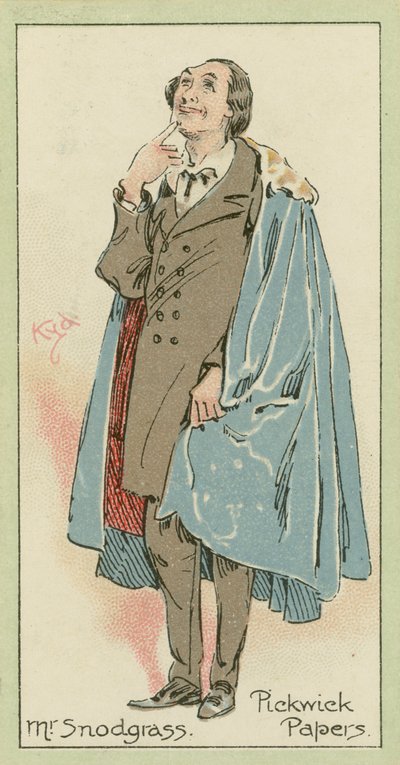 Mr. Snodgrass, Pickwick Papers (fargelitografi) av Joseph Clayton (1856-1937) (after) Clarke