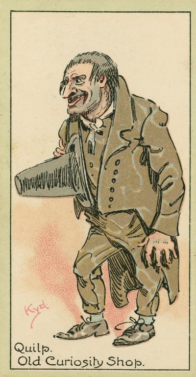Quilp, gammel kuriositetsbutikk (fargelitografi) av Joseph Clayton (1856-1937) (after) Clarke