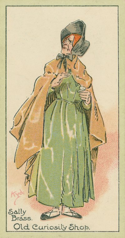 Sally Brass, Gammel kuriositetsbutikk (fargelitografi) av Joseph Clayton (1856-1937) (after) Clarke