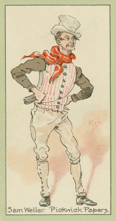 Sam Weller, Pickwick Papers (fargelitografi) av Joseph Clayton (1856-1937) (after) Clarke