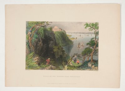 Villa på Hudson, nær Weehawken, illustrasjon for Nathaniel Parker Willis av Joseph Clayton Bentley