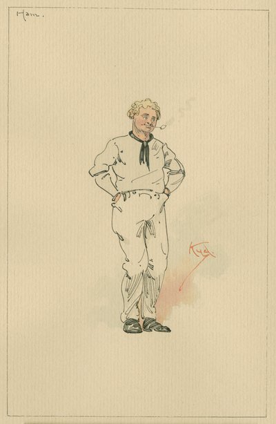 Skinke Peggotty, ca. 1920-tallet (penn og blekk med wc på papir) av Joseph Clayton Clarke
