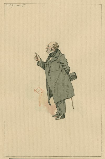 Mr Bucket, ca. 1920-tallet (penn og blekk med wc på papir) av Joseph Clayton Clarke