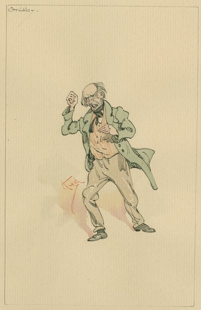 Mr Gridley, ca. 1920-tallet (penn og blekk med wc på papir) av Joseph Clayton Clarke