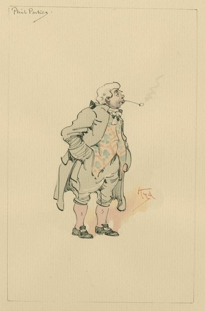 Phil Parkes, ca. 1920-tallet (penn og blekk med wc på papir) av Joseph Clayton Clarke