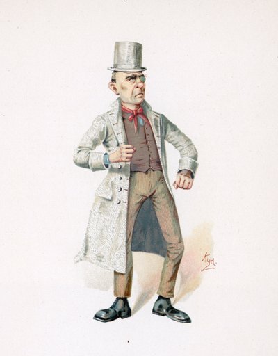 The Game Chicken, illustrasjon fra 'Character Sketches from Charles Dickens', ca. 1890 av Joseph Clayton Clarke
