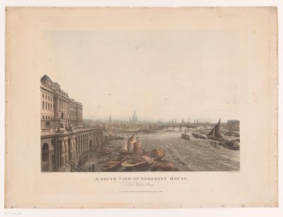 Utsikt over Somerset House og Themsen fra sør En sørlig utsikt over Somerset House, fra Waterloo Bridge (tittel på objekt) av Joseph Constantine Stadler