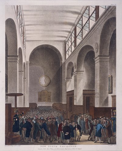 Børs, Bartholomew Lane, London, 1809 av Joseph Constantine Stadler
