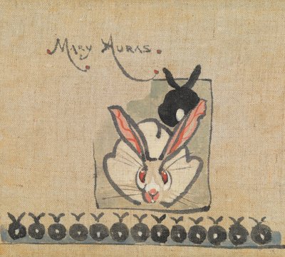 Kaniner - Miss Auras (blyant og akvarell på papir) av Joseph Crawhall